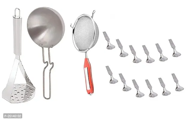 Ss Masher-Silver Tadka Pan-Soup-Ss Spoon Stainless Steel Cooking Spoons