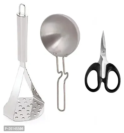 Ss Masher-Silver Tadka Pan-Mini Scissor Stainless Steel Pressers And Mashers