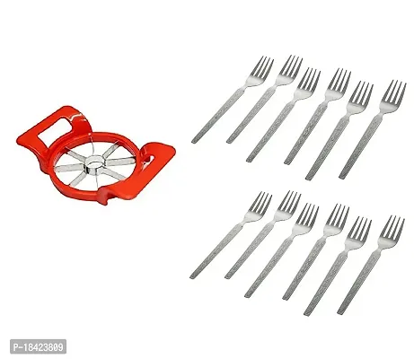 Plastic Apple Cutter Cutter With Stainless Steel 12 Pcs Fork.2 Pcs