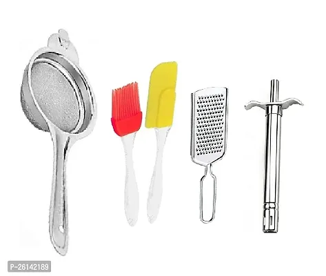 Tea-M Spatula Set-Kamani-Gas Lighter Stainless Steel Strainers And Sieves