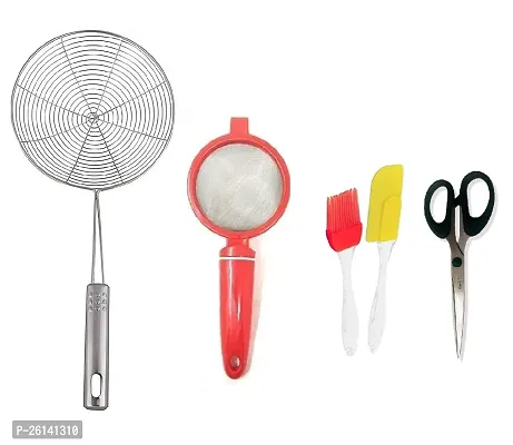 Jhara-Plastic Tea-M Spatula Set-Mini Scissors Stainless Steel Strainers And Sieves-thumb0