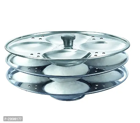 Stainless Steel Non Stick Idli Plates Idli Maker| Idli Stand with Holes for Pressure Cooker, 3 Plate.Pack of 1 Pcs-thumb2