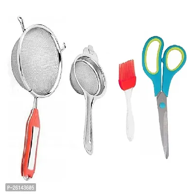 5 No Soup-Tea-M Oil Brush-Big Scissors Stainless Steel Strainers And Sieves-thumb0