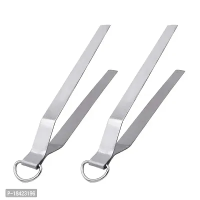 Stainless Steel Chimta for Roti Chapati Chimta Tong for Chapati Tong for BBQ. Pack of 2 Pcs-thumb0