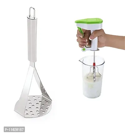 Stainless Steel Potato Vegetable Pav Bhaji Big Masher  Hand Blender.(Pack of 2 Pcs) S1