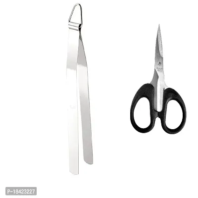 Stainless Steel Chimta for Roti Chapati Chimta Tong for Chapati Tong  Multiperpose Small Scissore.2 Pcs-thumb0