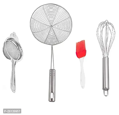 Tea-Jhara-M Oil Brush-Egg Beater Stainless Steel Strainers And Sieves