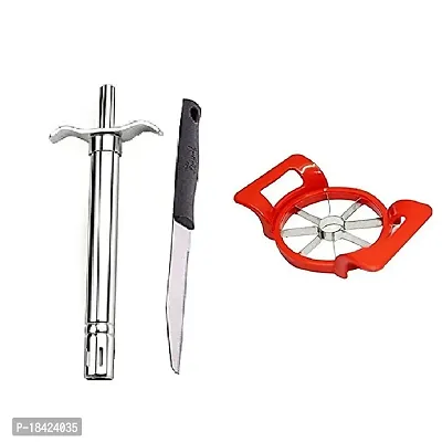 Stainless Steel Gas Lighter With Knife  Apple Cutter.2 Pcs