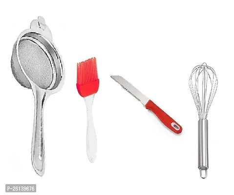 Tea-M Oil Brush-Knife-Egg Beater Stainless Steel Strainers And Sieves