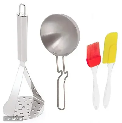 Ss Masher-Silver Tadka Pan-Mini Spatula Set Stainless Steel Spatulas-thumb0