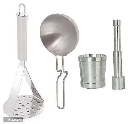 Ss Masher-Silver Tadka Pan-Alum Khallad Stainless Steel Pressers And Mashers