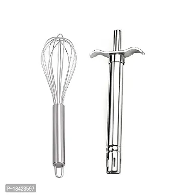 Stainless Steel Egg Beater With Stainless Steel Gas Lighter.2 Pcs