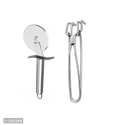 Stainless Steel Pizza Cutter With Stainless Steel Wire Pakkad.2 Pcs-thumb0