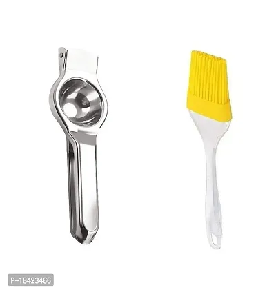 Stainless Steel Lemon Squeezer  Silicone Big Oil Brush Only.2 Pcs