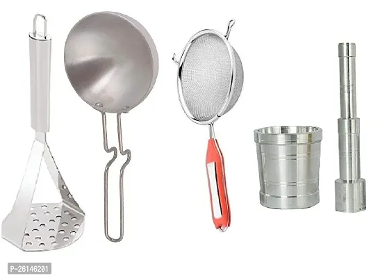 Ss Masher-Silver Tadka Pan-Soup-Alum Khallad Stainless Steel Pressers And Mashers-thumb0