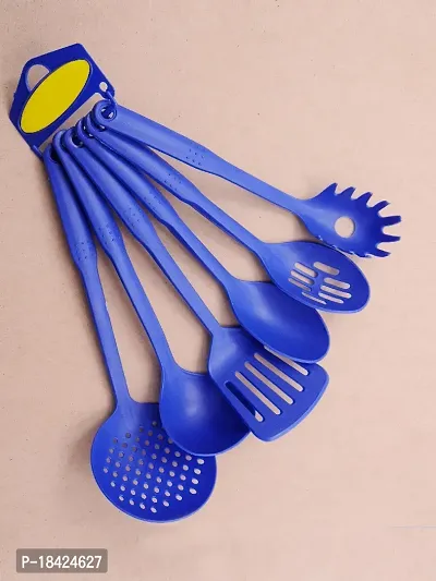 Heat-Resistant Nylon Nonstick Spoon Spatula Turner Scoop Kitchen Cooking Utensil Tools Set 6 Pcs Blue. 1 Pcs S1-thumb0