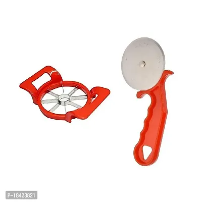 Plastic Apple Cutter Cutter With Red Pizza Cutter.2 Pcs