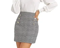 BLACK CHECK SKIRT-thumb2