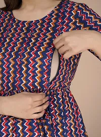 Designer Multicoloured Rayon Printed Flared Maternity Kurta For Women-thumb4