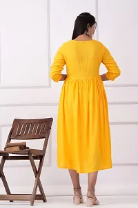 Designer Yellow Rayon Solid Flared Maternity Kurta For Women-thumb1