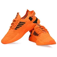 Labbin Men Casual Sneakers Running Sports Shoes in Mesh Lightweight Air Shoes Orange Made in India-thumb2