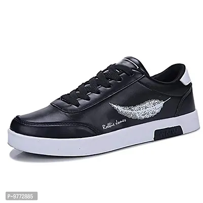 Labbin Mens Casual Sneakers Shoes in Canvas White Sneakers Lightweight Shoes Black-thumb0