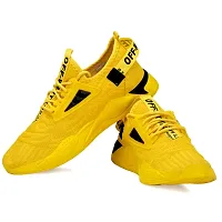 Labbin Men Casual Sneakers Running Sports Shoes in Mesh Lightweight Air Shoes Yellow Made in India-thumb4