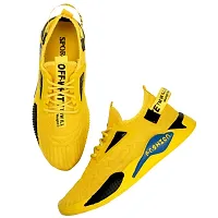 Labbin Men Casual Sneakers Running Sports Shoes in Mesh Lightweight Air Shoes Yellow Made in India-thumb3