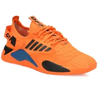 Labbin Men Casual Sneakers Running Sports Shoes in Mesh Lightweight Air Shoes Orange Made in India-thumb1