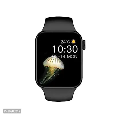 T100 Plus Smart Watch Series 7 HD Pixel Smartwatch, Big Screen with Calling  Notification (Black Strap)-thumb0