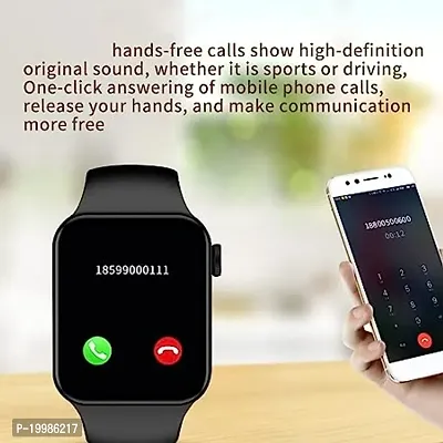 T100 Plus Smart Watch Series 7 HD Pixel Smartwatch, Big Screen with Calling  Notification (Black Strap)-thumb2