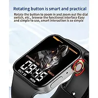T100 Plus Smart Watch Series 7 HD Pixel Smartwatch, Big Screen with Calling  Notification (Black Strap)-thumb2