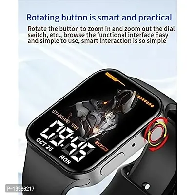 T100 Plus Smart Watch Series 7 HD Pixel Smartwatch, Big Screen with Calling  Notification (Black Strap)-thumb3
