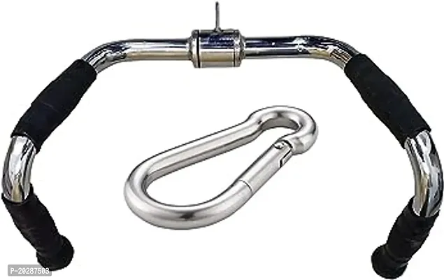 Multi Grip Handle for Gym, Rowing Handle Chromed ( 1 Safety Lock Free )