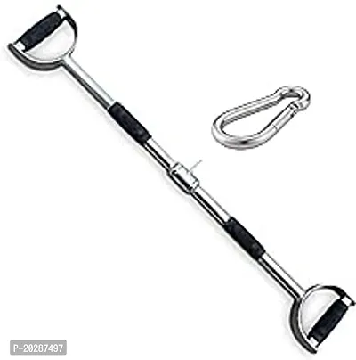 Pro Grip LAT Straight Bar 32 Inch, Double D Handle straight | High Pulley | LAT Bar with Rubber Grip and safety lock