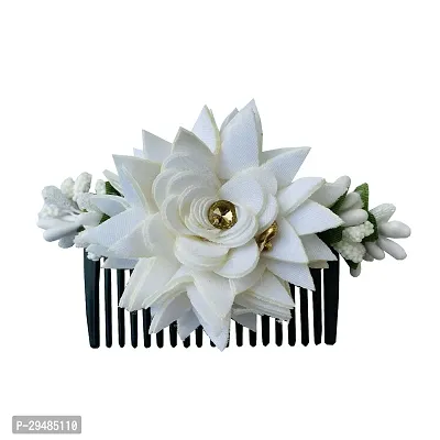 nbsp;Classic Flower Juda Pin Clip Hair Bun Side Comb Hair Accessory For Women And Girls, Pack Of 1, White