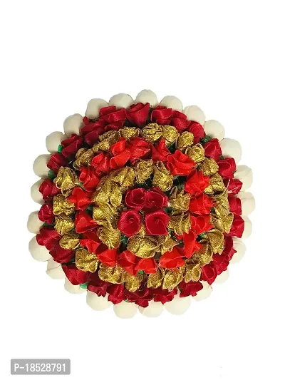 VinshBond Artificial Fabric Flower Gajra, Bun Juda Gajra, Juda maker,Flower Gajra For Woman  Girls, Colour- Multicolour, Pack- 1-thumb0