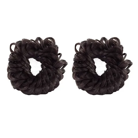 Fancy Rubber Juda Hair Band For Women And Girls | Juda Accessories For Women Set Of 2 (Brown)