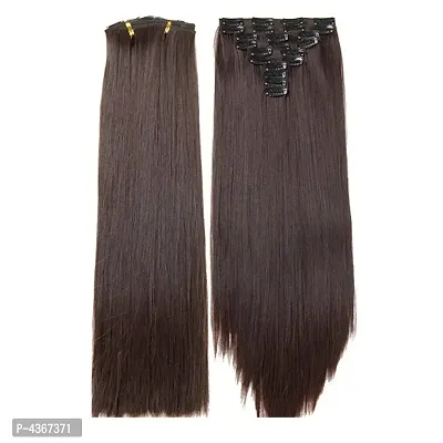 26-Inch 5 Clip Based Synthetic Fashion Hair Extension / Hair Wig / Dark Brown Hair Accessories 12 clip extension