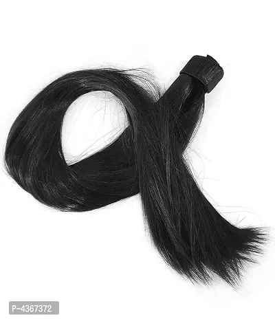 Straight Ring Wrap Around Ponytail hair Extensions For Women & Girls, Black, Pack of 1-thumb0