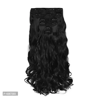 14 Clips Curly Head Hair Extensions For Women Real Hair And Hair Extensions For Girls To Increase Instant Length And Volume (Black)-thumb0