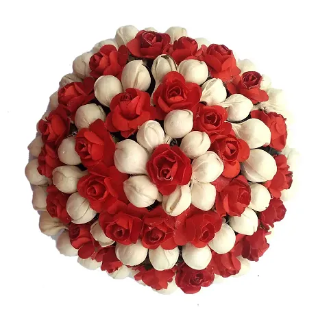 Hair Gajra Bun Hair Flower Gajra for Festival and Parties Use for Women, Hair Accessories White, Pack of 1