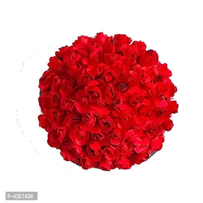 Red  Bridal Bun Gajra Hair Flower Bun Gajra  for Women in  Red Hair Bun Styling Accessories, Pack of 1-thumb0