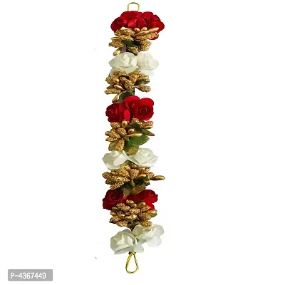 Fancy Hair Accessories flower gajra, Flower Juda/gajra | Juda Band Hair Accessories for Women  Girls (Red And White)-thumb0
