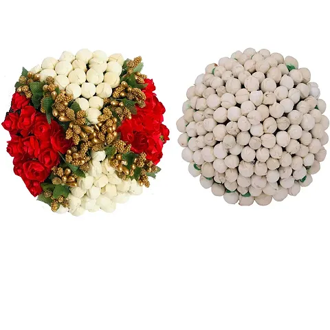 Pack of 2  Flower Juda Bun Hair Combo for Wedding and Party