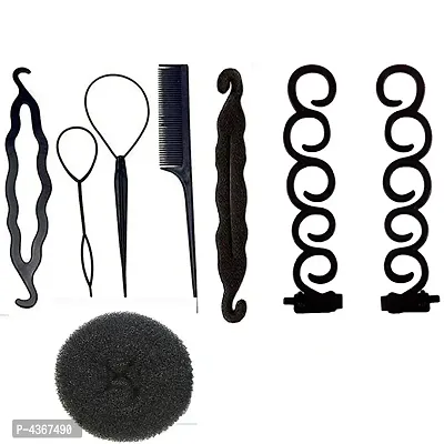 Hair accessories Hair Braid Tool, Hair Styling Tools, Bun Maker Hair Accessories Bun Maker (Combo of 8 Pcs)