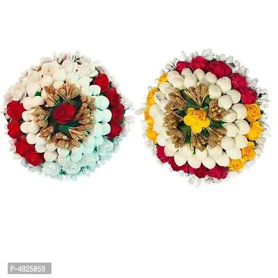 Stylish Multicoloured Paper Flower Gajra For Women And Girls - 2 Pieces