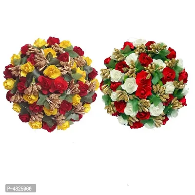 Stylish Multicoloured Paper Flower Gajra For Women And Girls - 2 Pieces