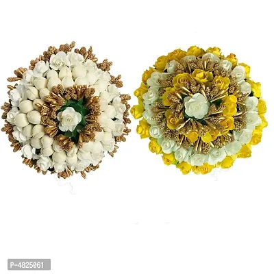 Stylish Multicoloured Paper Flower Gajra For Women And Girls - 2 Pieces-thumb0