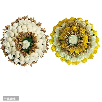 Stylish Multicoloured Paper Flower Gajra For Women And Girls - 2 Pieces